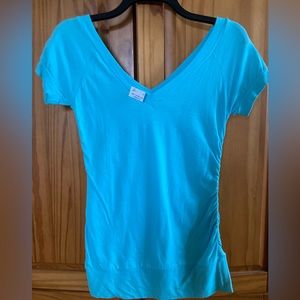 NEW!!Aqua blue stretchy short sleeve Tee Top/Size M